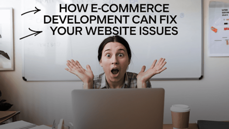 A visual representation showcasing the benefits of ecommerce development in addressing common website problems