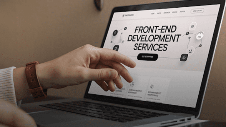 An-expert-highlighting-front-end-development-in-web-design,-coding,-and-user-experience.