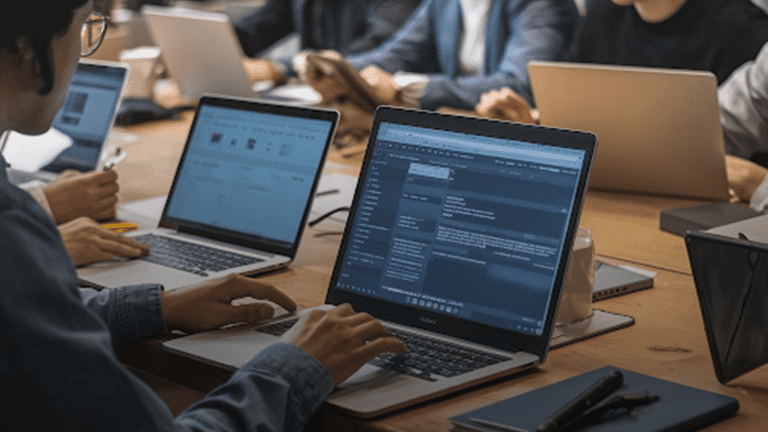 The-team-is-using-laptops-and-performs-website-maintenance