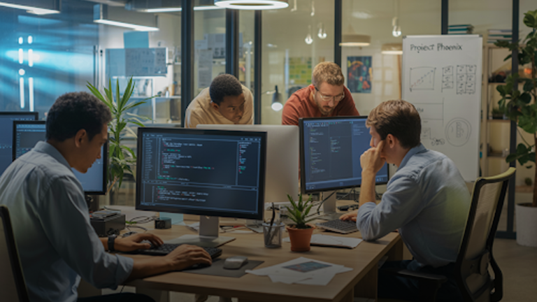 A-team-of-web-developers-for-website-development-in-an-office-environment