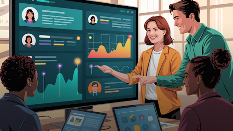 Employees-discussing-about-project-of-web-development.